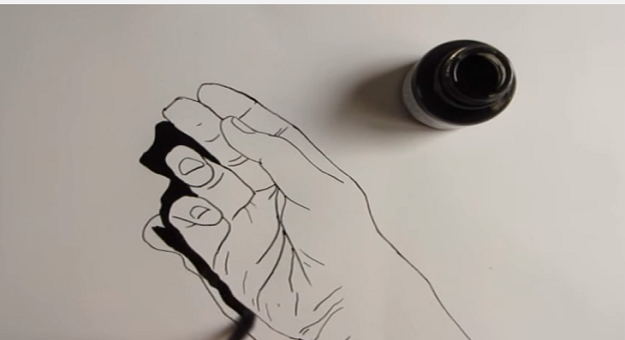 رسم يد بالرصاص , طريقة رسم ايد بالرصاص فنجان قهوة
